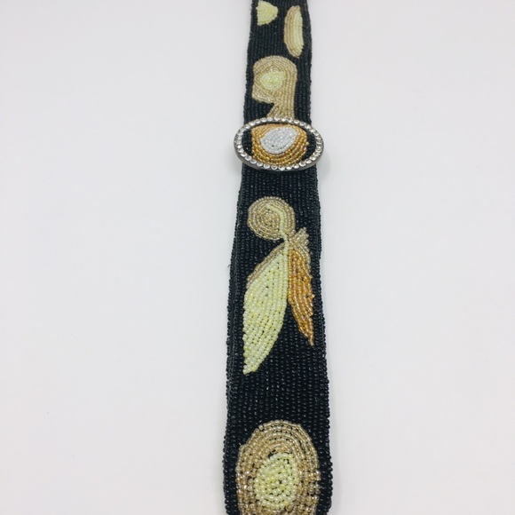 Vintage Hand Beaded Belt Glam Rhinestone Buckle - Picture 8 of 8